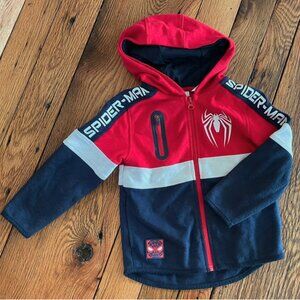 Spiderman Hoodie Marvel Comics Blue/Red Long Sleeve Sweater Size 4T Kids Youth